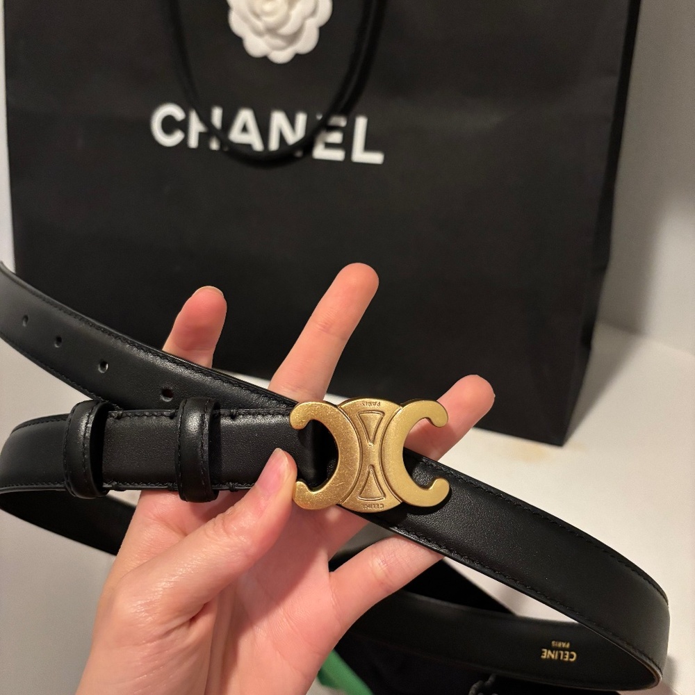 Celine Triomphe Black Belt 75